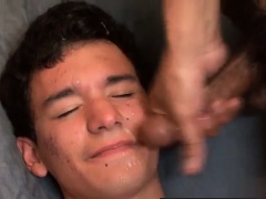 Hot gay Latin Teen Twink Sucks Cock for