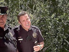 Outdoor fun with the cops for a horny wife