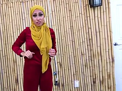 Hijab Hookup - Cute Arab beauty leaves her trainer to stretch her out and work on her orgasms