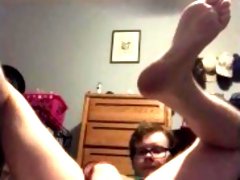 Trans takes knotted dildo
