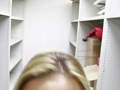 Sexy office babe pounded in pov style