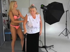 OldNanny granny mature masturbate with orange dildo
