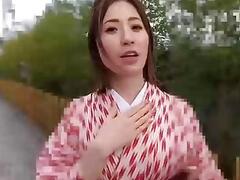 Gorgeous woolly Japanese harlot giving a hot handjob