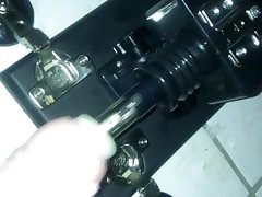 Horny Sissy fucked with sex machine!
