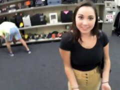 Pretty college girl flashes bigtits and banged for cash