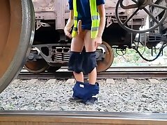 railway worker timonrdd found a used rubber with added