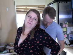Skinny man with a hard dick fucks BBW mature slut Rachel in doggy