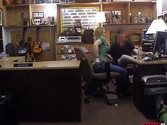 Blonde babe gets railed at the pawnshop